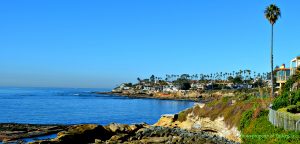 Looking north from the Bird Rock area towards Sun Gold Point and the Lower Hermosa part of coastal La Jolla.