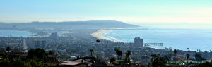 Looking south at Pacific Beach real estate from high up on La Jolla Mesa Drive.